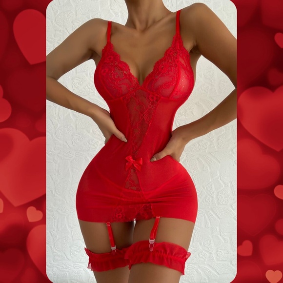 SHEIN Other - NWT | SHEIN Mesh Babydoll Slip (3 Piece Set)